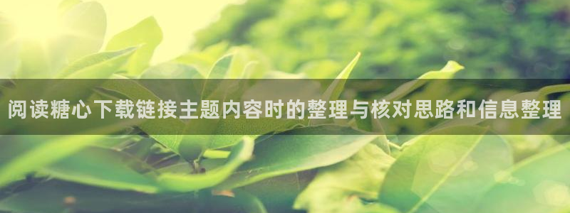 糖心少女logo:阅读糖心下载链接主题内容时的整理与核对思路和信息整理